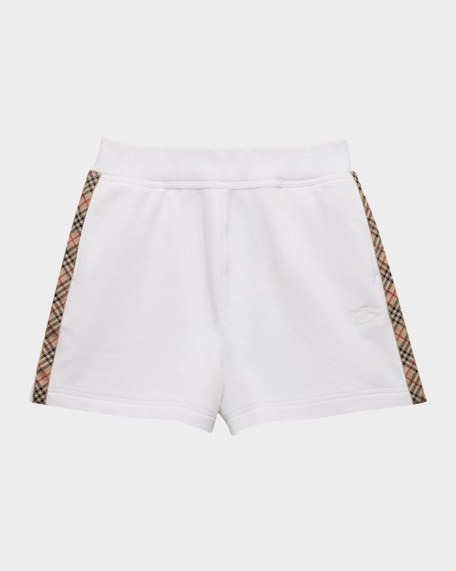 Girl's Caterina Check Tape Cotton Shorts, Size 3-